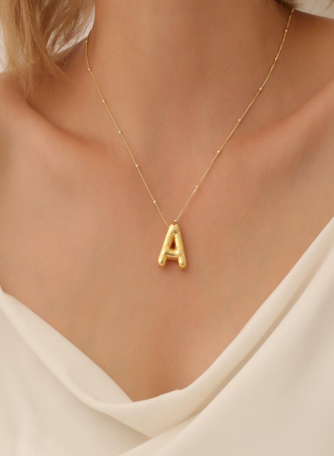 BAYLAY Initial Bubble Letter Necklace Balloon Letter A Pendant Bubble Letter Necklace Gifts Christmas for Women - Image 2
